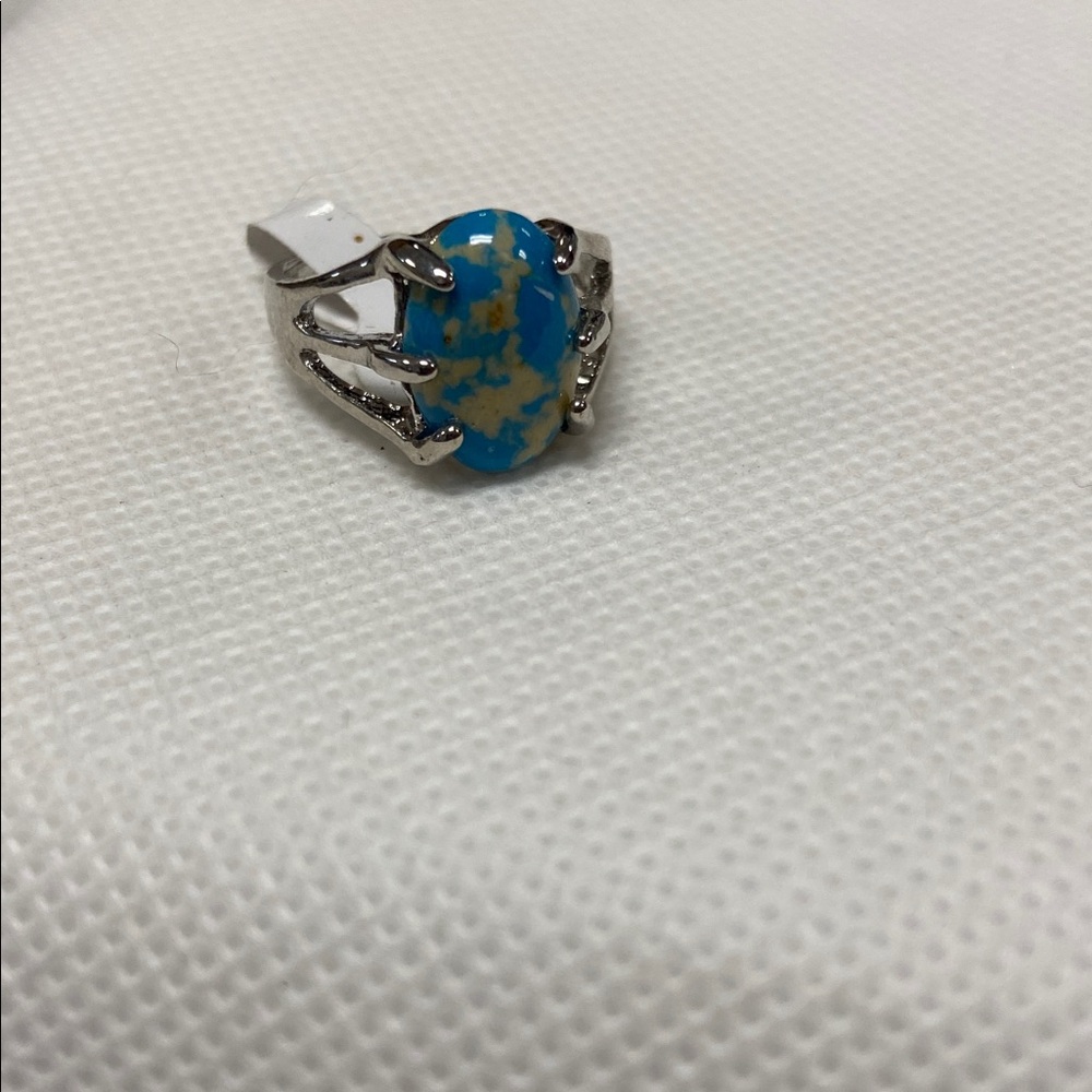 Turquoise color stone and Silver Ring